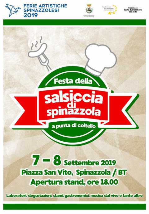 Spinazzola, ''Festa della Salsiccia'': degustazioni, musica e visite guidate